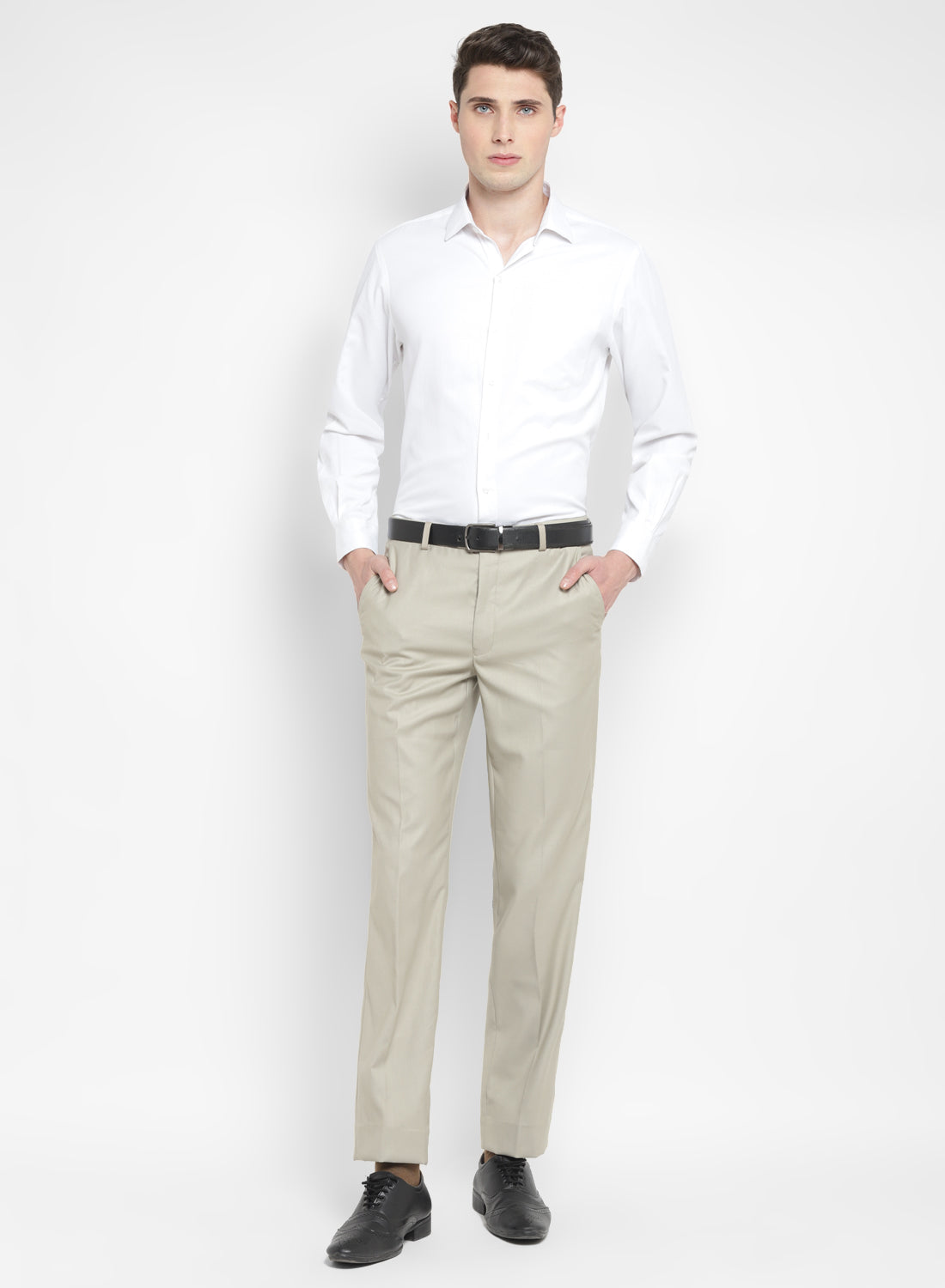 ASOS DESIGN Tall Slim Trousers With Front Stripe In Mushroom, $12 | Asos |  Lookastic